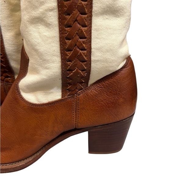 Frye Brown and Cream Heeled Boots - Picture 9 of 15